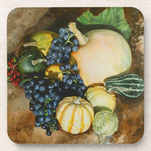Herbst Ernte Stillleben mit Pumpkins, Gourmet Getränkeuntersetzer (Vorderseite)