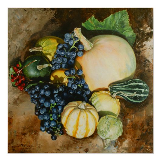 Herbst Ernte Stillleben mit Pumpkins, Gourmet Poster (Vorderseite)