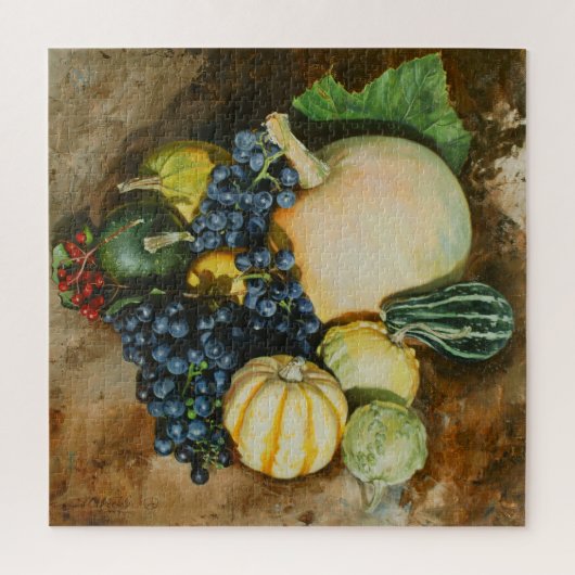 Herbst Ernte Stillleben mit Pumpkins, Gourmet Puzzle (Vertikal)