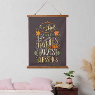 Herbst & Ernte Wandteppich Mit Holzrahmen