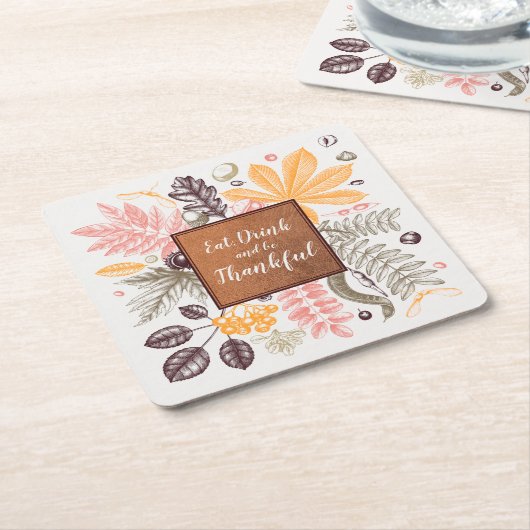 Herbst Erntedank Botanicals Rechteckiger Pappuntersetzer (angewinkelt)