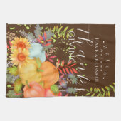 Herbst Erntedank Brown Geschirrtuch (Horizontal)