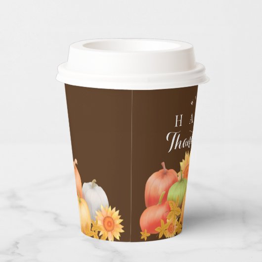 Herbst Erntedank Brown Pappbecher (Rechts)