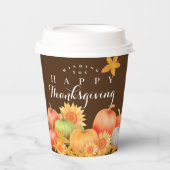 Herbst Erntedank Brown Pappbecher (Vorderseite)