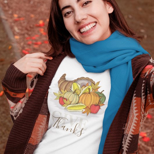 Herbst Erntedank Cornucopia Danke T-Shirt