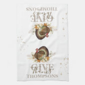 Herbst Erntedank Danke Personalisiert Geschirrtuch (Vertikal)