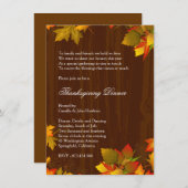 Herbst Erntedank Dinner Party Einladung (Vorne/Hinten)