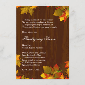 Herbst Erntedank Dinner Party Einladung