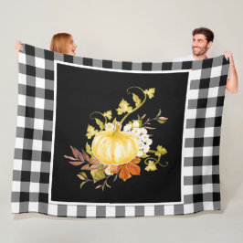 Herbst Erntedank Floral Pumpkin  Fleecedecke