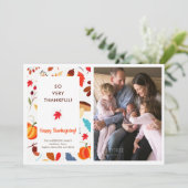 Herbst Erntedank Foto Geburtsankündigung Feiertagskarte (Stehend Vorderseite)