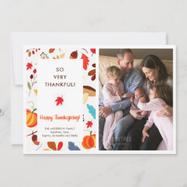 Herbst Erntedank Foto Geburtsankündigung Feiertagskarte