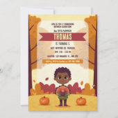 Herbst Erntedank Geburtstag Foto Einladung (Vorderseite)