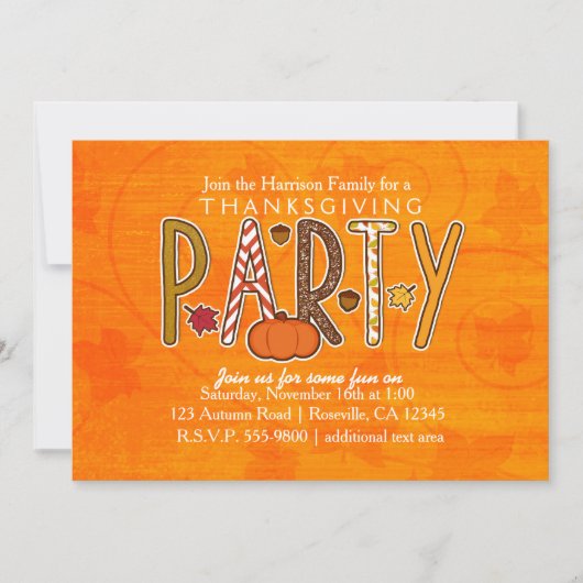 Herbst Erntedank Geburtstagsparty Einladung (Vorderseite)