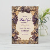 Herbst Erntedank Grapevine Einladung (Stehend Vorderseite)
