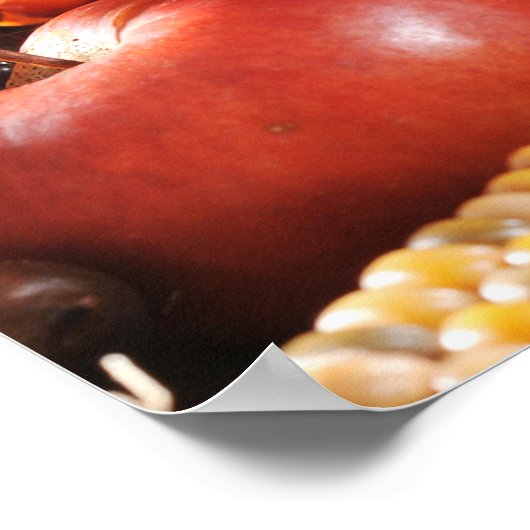 Herbst Erntedank Harvest - Pumpkins, Mais, Apple Poster (Ecke)