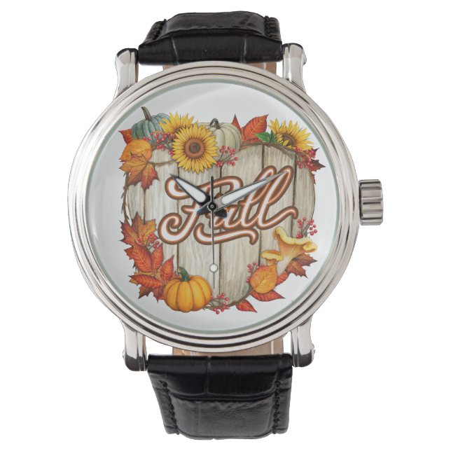 Herbst Erntedank Herbst Ernte Pumpkin Gewürz Spaß Armbanduhr (Vorderseite)