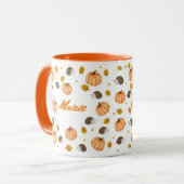 Herbst Erntedank Igel und Pumpkins Tasse (Vorderseite Links)