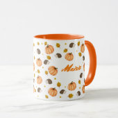 Herbst Erntedank Igel und Pumpkins Tasse (VorderseiteRechts)
