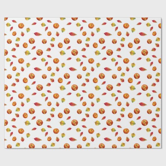 Herbst Erntedank Illustrierter Rustikaler Fall Geschenkpapier (Flach)