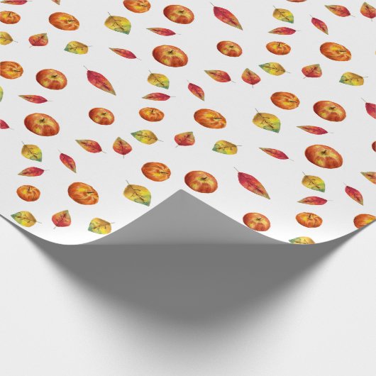 Herbst Erntedank Illustrierter Rustikaler Fall Geschenkpapier (Ecke)