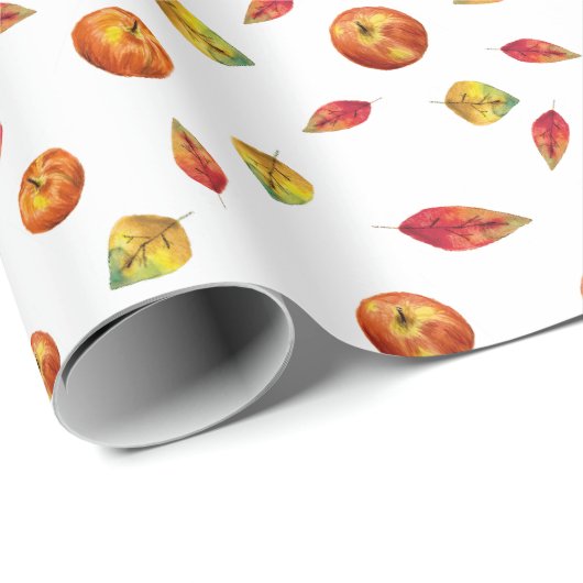 Herbst Erntedank Illustrierter Rustikaler Fall Geschenkpapier (Rolleneckpunkt)