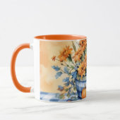 Herbst Erntedank Kürbis und Blume Tasse (Links)