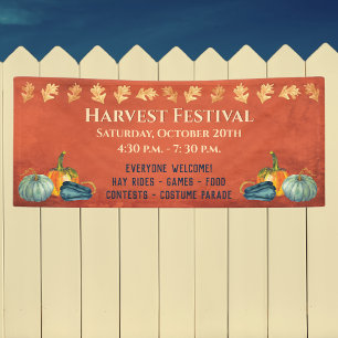 Herbst-Erntedank-Kürbisfest-Veranstaltungsbanner Banner