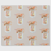 Herbst Erntedank Mason Jar Rustikale Pinecone Geschenkpapier (Flach)