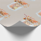 Herbst Erntedank Mason Jar Rustikale Pinecone Geschenkpapier (Ecke)