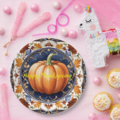 Herbst Erntedank Moderne Pumpkassine Pappteller (Party)