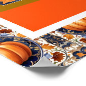 Herbst Erntedank Moderne Pumpkassine Poster (Ecke)