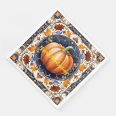 Herbst Erntedank Moderne Pumpkassine Serviette (Ecke)