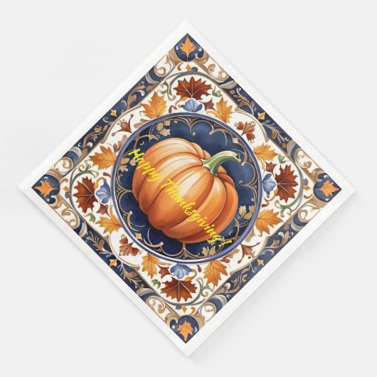 Herbst Erntedank Moderne Pumpkassine Serviette (Ecke)