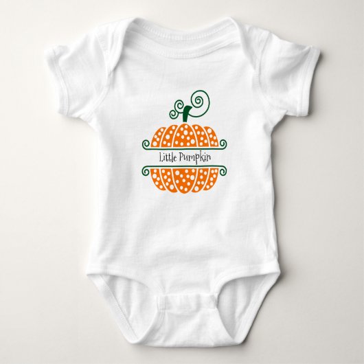 Herbst, Erntedank, Monogramm Pumpkin Baby Strampler (Vorderseite)