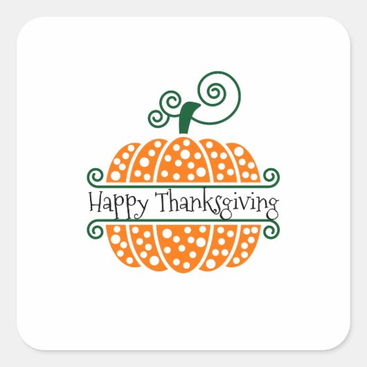Herbst, Erntedank, Monogramm Pumpkin Quadratischer Aufkleber (Vorderseite)