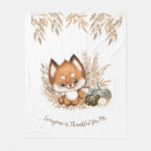 Herbst Erntedank Niedlicher Fuchs Fleece Blankon (Vorderseite)