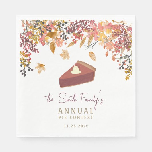 Herbst Erntedank oder Kuchen Wettbewerb Serviette (Vorderseite)