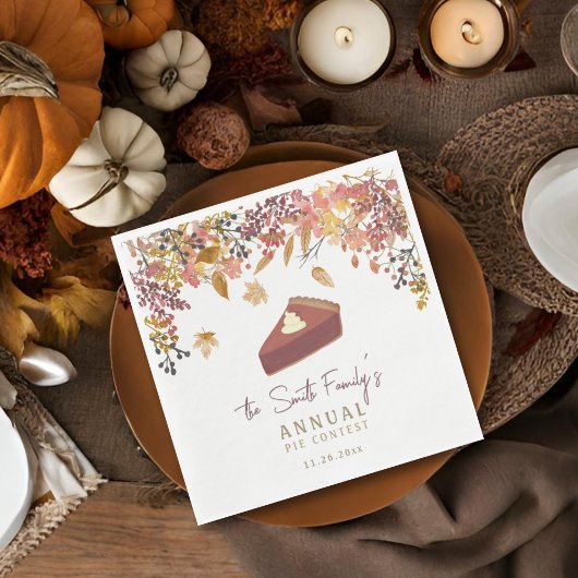 Herbst Erntedank oder Kuchen Wettbewerb Serviette