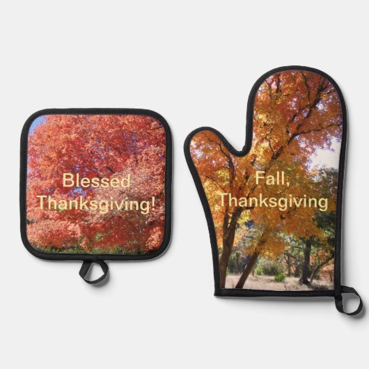 Herbst, Erntedank, Ofenhandschuh & Topflappen-Set (Vorderseite)
