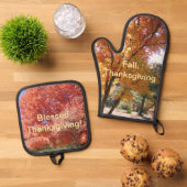 Herbst, Erntedank, Ofenhandschuh & Topflappen-Set (Oben Unten)