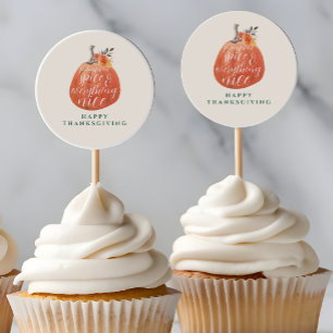 Herbst Erntedank Orange Pumpkin Runder Aufkleber