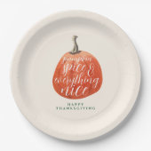 Herbst Erntedank Party Wasserfarbe Pumpen Pappteller (Vorderseite)