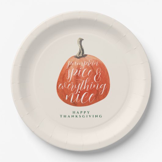 Herbst Erntedank Party Wasserfarbe Pumpen Pappteller (Vorderseite)