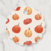 Herbst Erntedank Party Wasserfarben Pumpkins Geschenkanhänger (Rückseite)