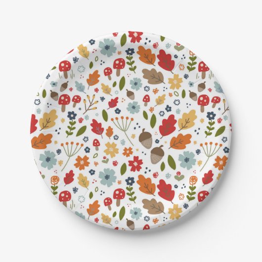 Herbst-Erntedank-Pilgerfeier Pappteller (Vorderseite)