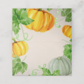 Herbst Erntedank Pumpkin Folies Platzkarte (Außenseite Aufgefaltet)