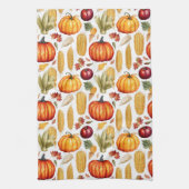 Herbst Erntedank Pumpkin Maisfutter Geschirrtuch (Vertikal)