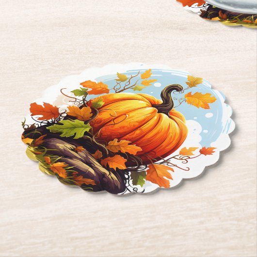 Herbst Erntedank Pumpkin Paper Untersetzer (angewinkelt)