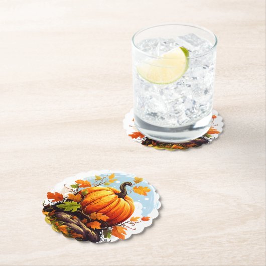 Herbst Erntedank Pumpkin Paper Untersetzer (Vor Ort)
