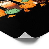 Herbst Erntedank Pumpkin Sce Kaffee Latumn Poster (Ecke)